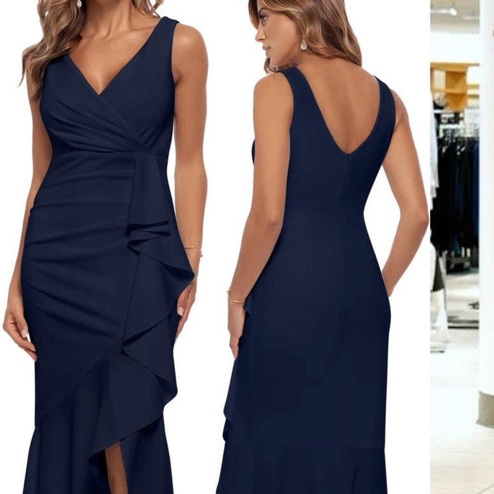 Beautiful midnight blue gown.